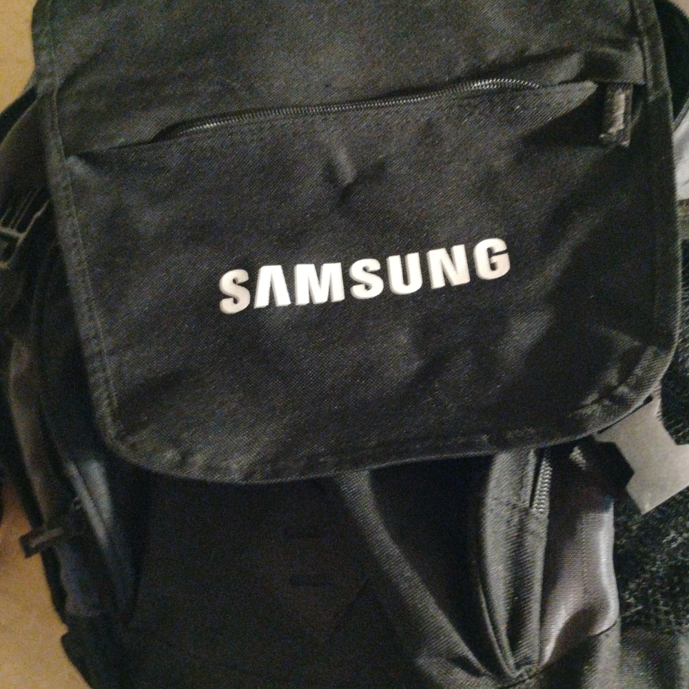Samsung Black Backpack with White Logo